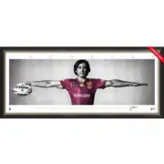 JONATHAN THURSTON QLD MAROONS SIGNED FRAMED NRL POSTER PRINT SMITH LOCKYER JT