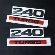 2x 240 Matte Black + 2x Red Black TURBO Metal Emblem Decal Sticker Badge Premium (for: MG)