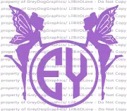 Custom Fits Yeti Fairy Fairies Faery Monogram Vinyl Decal Initials RTIC Sticker