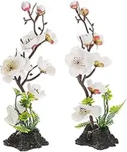 MOLUCKFU 2pcs Plum Blossom Sushi Plate Decoration Elegant Restaurant Dish Adornment Realistic Floral Ornament for Cold Dishes Unique Table Centerpiece for Japanese Cuisine