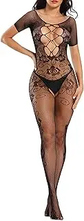 [Generic] Sexy Lingerie Dress with Leg Straps Women Sexy One Piece Jacquard Stretch Crotch Sexy Stockings Sexy Lingerie Women's Chemises & Negligees