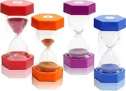 Sandtimer Hourglass Sand Timers Colorful Sandglass Timer Hourglass Set Sand Clock Timer Visual 3/5/10/20 Minutes for Kids Classroom Office Kitchen(4 Pcs)