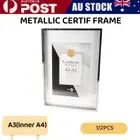 A3 / A4 Metallic Certificate Photo Frame Modern Picture Documents Display Frames
