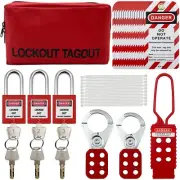 Lockout Tagout Kit Electrical Loto - Group Lockout Hasps, Lockout Tags, Safet...