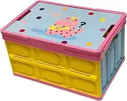 Pegciuho Camping Box Stackable Crate Foldable Storage Bin Folding Storage Organizer for Traveling, Blue Cover