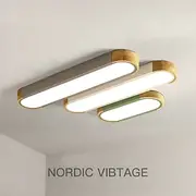 LED Ceiling Light Liner Wooden Decorative Ceiling Lamp 35/65cm Panel Living Room Bedroom Lamp 110-240V