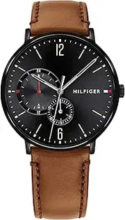 [Tommy Hilfiger] Brooklyn Brown Leather Black Dial Men's Watch