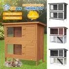 Wooden Rabbit Hutch Chicken Coop 2 Storey Guinea Pig Cage Pet Run House Outdoor
