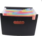 LALAFINA A4 Size Plastic File Folder 12 Grid Accordion Folder Round Cover Lightweight and Sturdy Great for Organizing Documents