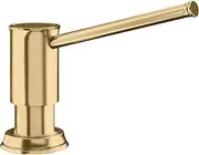 BLANCO Livia Washing Up Liquid Dispenser in Satin Gold, Suitable for All Blanco Kitchen Taps, Convenient to Fill from The Top, Rinse, Soap Dispenser, 35 mm Hole Required | Bottle Capacity 300 ml