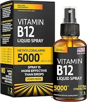 Vitamin B12 Liquid - Methylcobalamin B12 Spray - Vegan & Non-GMO - Instantly Boost Energy Levels and Speed Up Metabolism