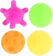 ERINGOGO 4pcs Sensory Balls for Safe Burst Texture Tool for Physical Development and Coordination for Early Education and Playtime Activities