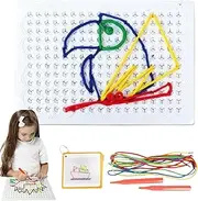 String Drawing Board - Colorful Toddler Threading Toys | Craft Art Board Imagination Development Educational Weaving Drawing Game for Classroom Home School Kindergarten
