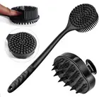 Silicone Body Scrubber, 2 in 1 Silicone Back Scrubber for Shower with Hair Scalp