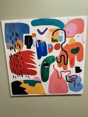 Large colorful whimsical print 32 x 32 NEW shipping included