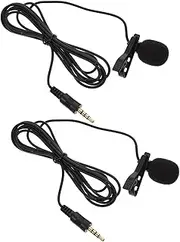 UPKOCH Wireless Mic Microphone Lapel Set 2pcs Mini Mic Recording Supplies Black