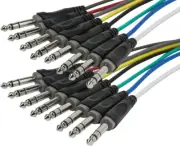 8-Channel 1/4-Inch TRS Male to 1/4-Inch TRS Male Snake Cable - 20 Feet, 26AWG, 8