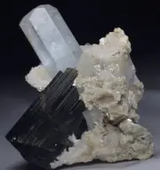 Aquamarine With Tourmaline On Feldspar From Shigar Valley Pakistan