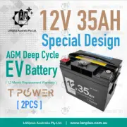 2X NEW 12V 35AH AGM SLA EV DEEP CYCLE Battery Pride Mobility BATLIQ1017 SCOOTER
