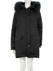 Black Fur Trim Padded Coat