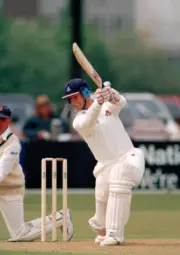 John Crawley batting for Lancashire during their Benson & Hed- Old Cricket Photo