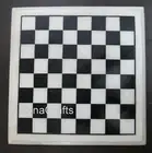 Square Marble Coffee Table Top Chess Pattern Inlay Work Game Table for Kids Room