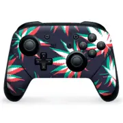 Nintendo Switch Pro Controller Skin Decal Vinyl Wrap - 3D Holographic Pot Leaf
