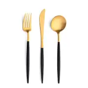 Cutipol Goa Black 6 pcs. Matte Brushed Gold Plated Wooden box included New