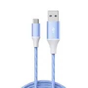 Laser USB-A to Type-C 1M LED Charging Cable in Blue, Fast Charging, Ideal for Dark Environments