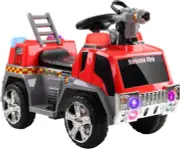 Rigo Kids Ride on Car Firetruck, Bubble Guns Flashing Lights with Music 6V Ba...