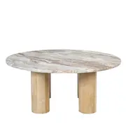 [James Lane] Adara Toronto Marble & Mango Wood Coffee Table