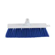 SYR Soft Push Nylon Bristles Broom 30cm Head Floor Yard Cleaner/Sweeper Blue