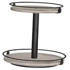 Lazy Susan, 2-Tier Rotating Spice Rack, Lazy Susan Organizer for Greige + Black