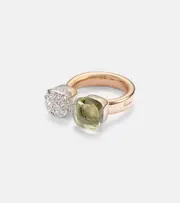 [Pomellato] Pomellato Nudo 18kt rose and white gold ring with diamonds and prasiolite O gold
