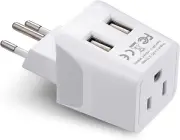 Switzerland Travel Adapter Plug with Dual USB + Usa Input - Type J - Ultra Compa