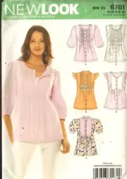 New Look 6781 Sewing Pattern Women's Top Size 8-18 Uncut