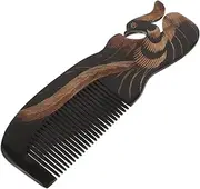 Gogogmee Natural Ox Horn Massage Comb with Peacock Pattern Static Hair Comb for Men Portable Scalp for All Hair Types Skin Friendly Detangler