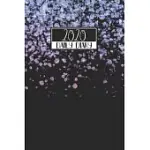 2020 DAILY DIARY: A5 DAY ON A PAGE TO VIEW FULL DO1P PLANNER LINED WRITING JOURNAL - PURPLE METALLIC CONFETTI DESIGN