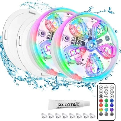 4 Pack Submersible LED Lights, Underwater Led Lights with 16 Colors Changin