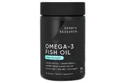 2x (Double Pack) Sports Research Omega-3 Alaskan Fish Oil Triple Strength EPA DHA - 1,250mg, 90 Softgels