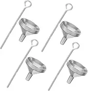 VALICLUD 4pcs Mini Funnel Set for Perfume and Liquid Transfer Stainless Steel Small Funnel for Bottles Ideal for Essential Oils Makeup and Travel