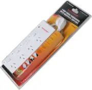 4 Way Power Board 10A Overload Surge Protect Individual Switch 1M R/A Mains Plug