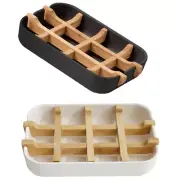 Bamboo Soap Dish Holder for Shower Soap Savers Sink Soap Dish Bathroom Tray