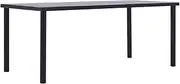 vidaXL Modern Large Dining Table with Wood Grain Finish, Powder Coated Metal Frame, Black and Concrete Grey, 200 x 100 x 75cm