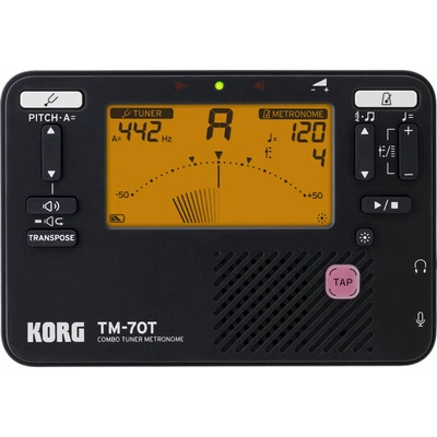 KORG TM-70 Tuner Metronome with Contact Mic - Black