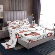 Fire Truck Cartoon Bed Sheet Set Twin Size,Emergency Escape Ladder Sheet Set ...