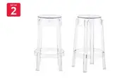 Set of 2 Matt Blatt Philippe Starck Ghost Barstools Replica (Clear, 66cm)