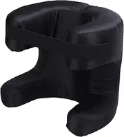 Silk Fabric Memory Foam Face Pillow Soft Cushioning Beauty Pillow for Back Sleep, Recommending for Those Who Sleep On Their Back, (Black)