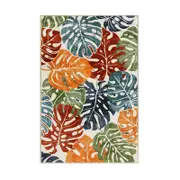 Catzon Bathroom Rugs Faux Wool Non Shedding Floor Carpet for Entryway-Colorful Leaves