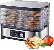 400W Food Dryer Machine, 5 Tier Food Dehydrator with Adjustable Temperature, Timer and LCD Display for Drying Fruit, Meat, Vegetable, Jerky and Pet Snack